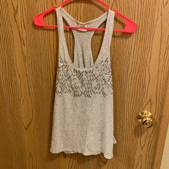 PINK Victoria's Secret Tops - Victoria’s Secret PINK gray tank top size Large